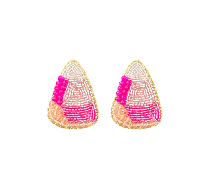 Candy Corn Stud Earrings - Pink