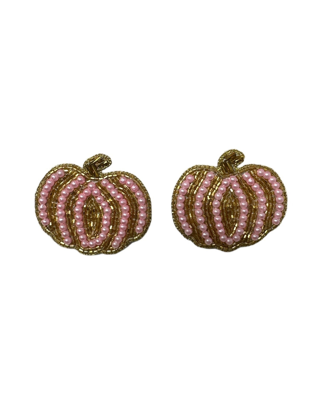 Pearl Pumpkin Stud Earrings - Pink
