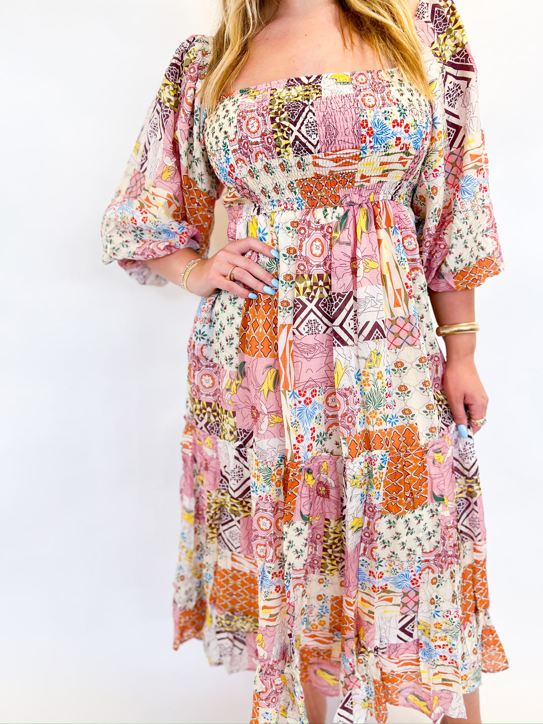 Ivory Patchwork Bodden Dress