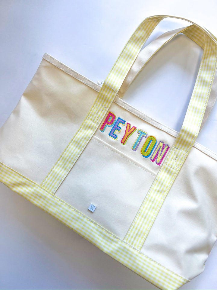 Buttercup Trim Coated Canvas Medium Tote