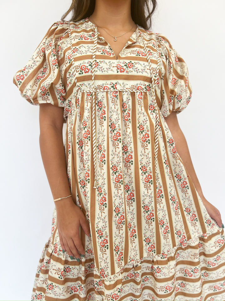 Camel Franny Midi Dress