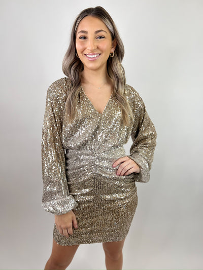 Silver Gold Ombre Sequin Dress