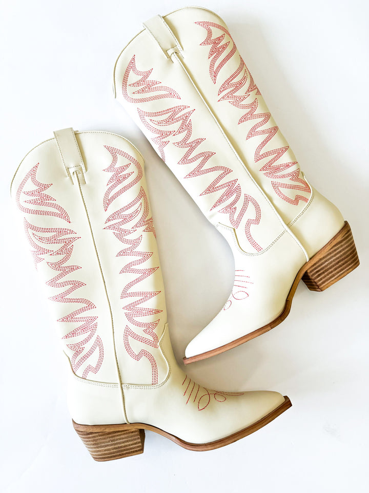 Bone & Pink Zerena Cowgirl Boot