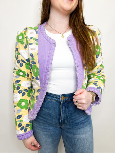 Lavender Reversible Floral Denim Jacket