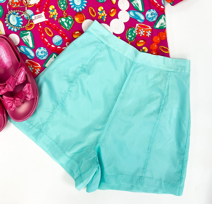 Peacock Blue Tailored Short