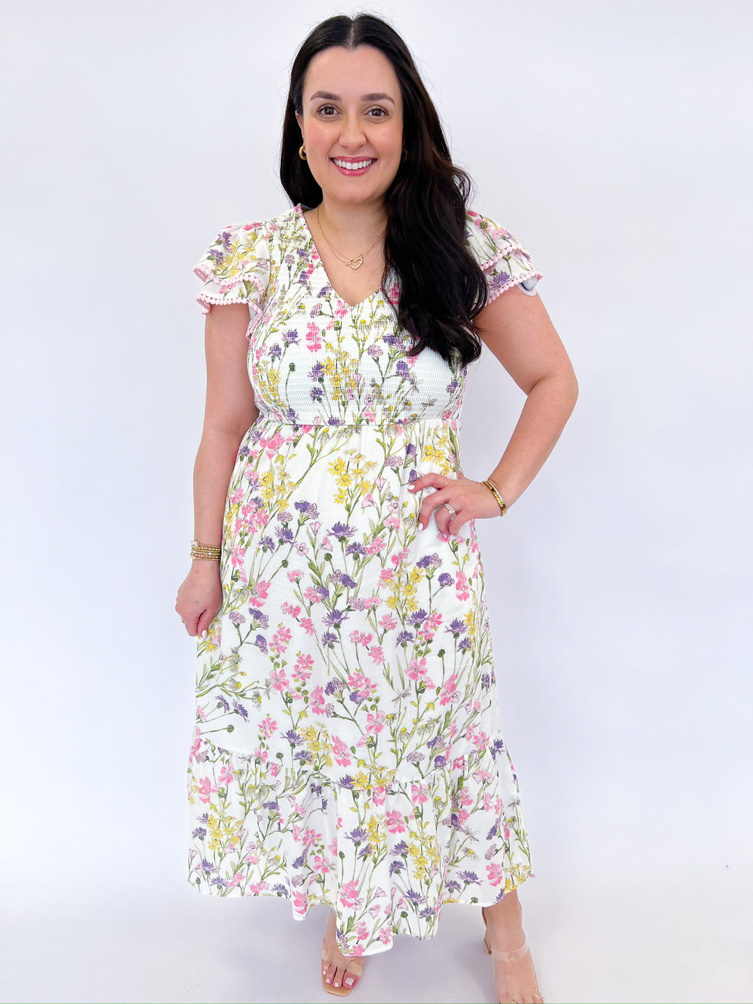 Lita Floral Tiered Midi Dress