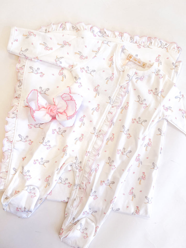 Girl Tiny Stork Footie