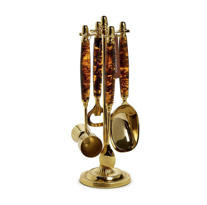 Tortoise Print Bar Set with Stand