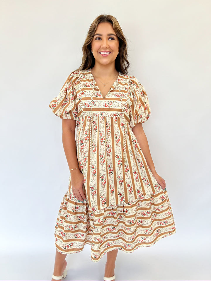 Camel Franny Midi Dress