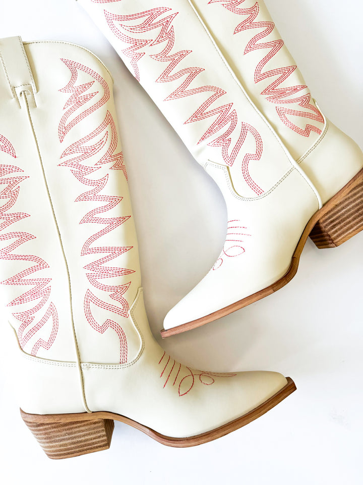 Bone & Pink Zerena Cowgirl Boot