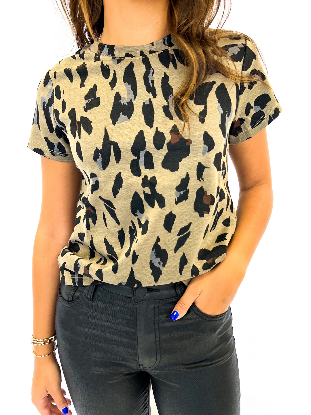 Winter Leopard Double Knit Tee