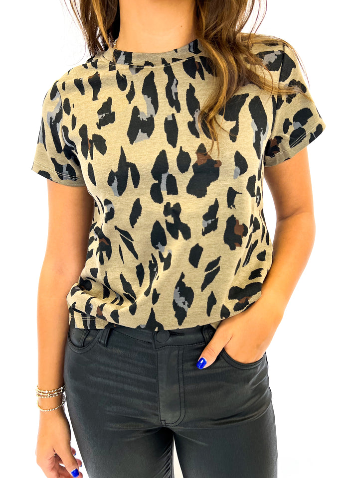 Winter Leopard Double Knit Tee
