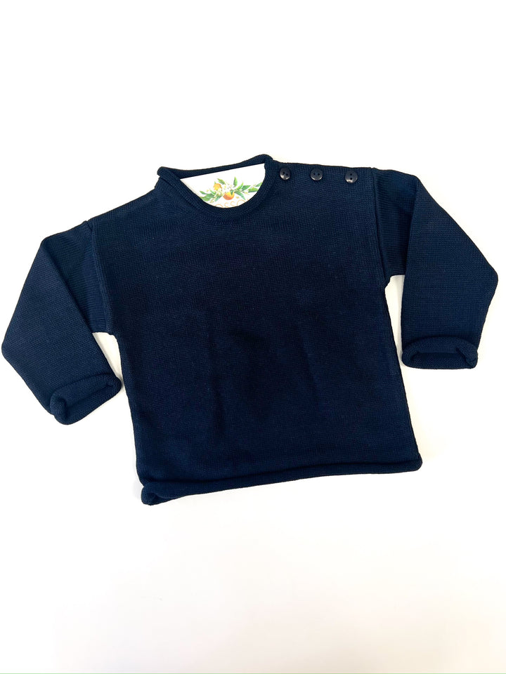 Navy Rolled Neck Pullover