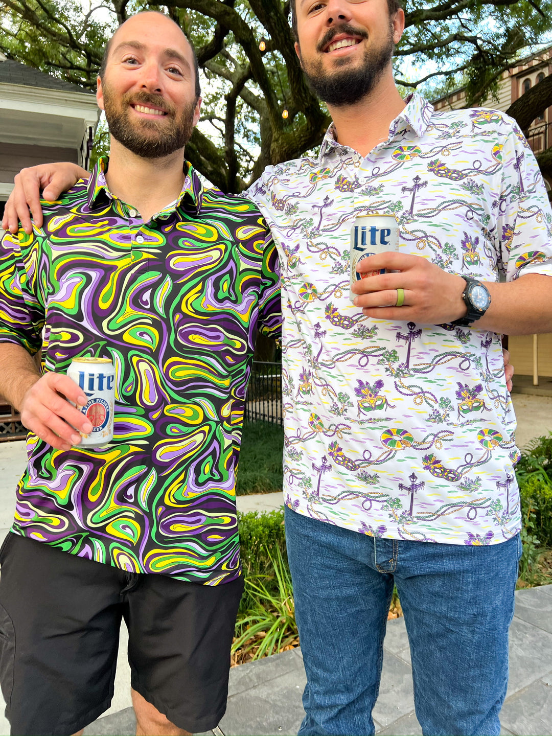 Mardi Gras Marble Teddy Polo