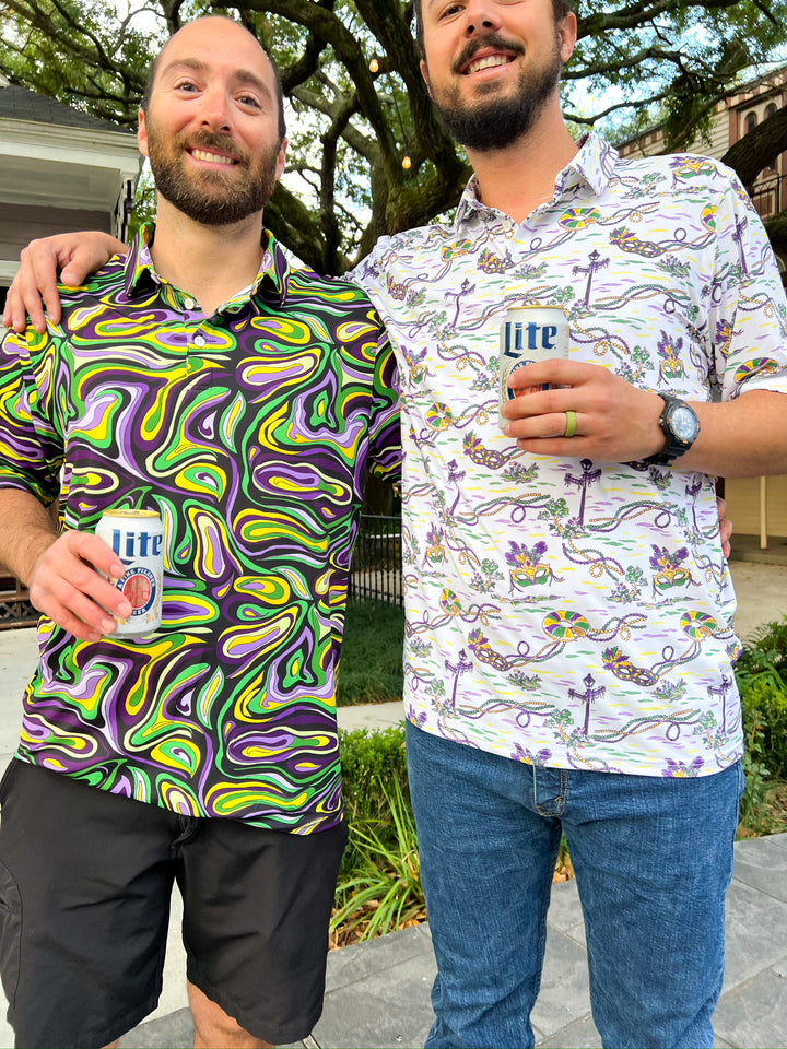 Mardi Gras Marble Teddy Polo