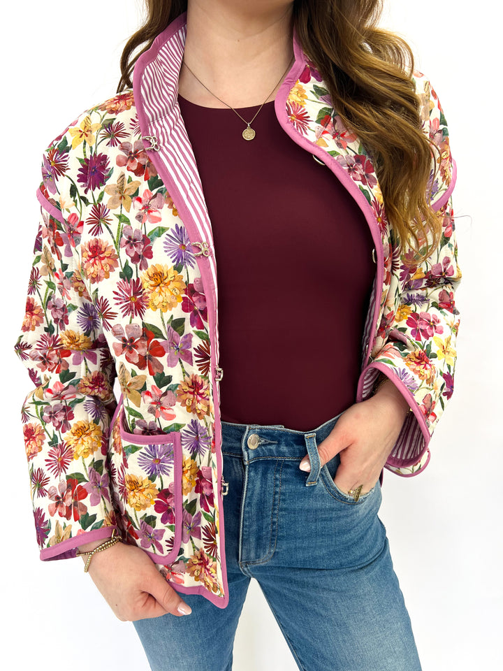 Lavender Flower Sarah Puffer Jacket