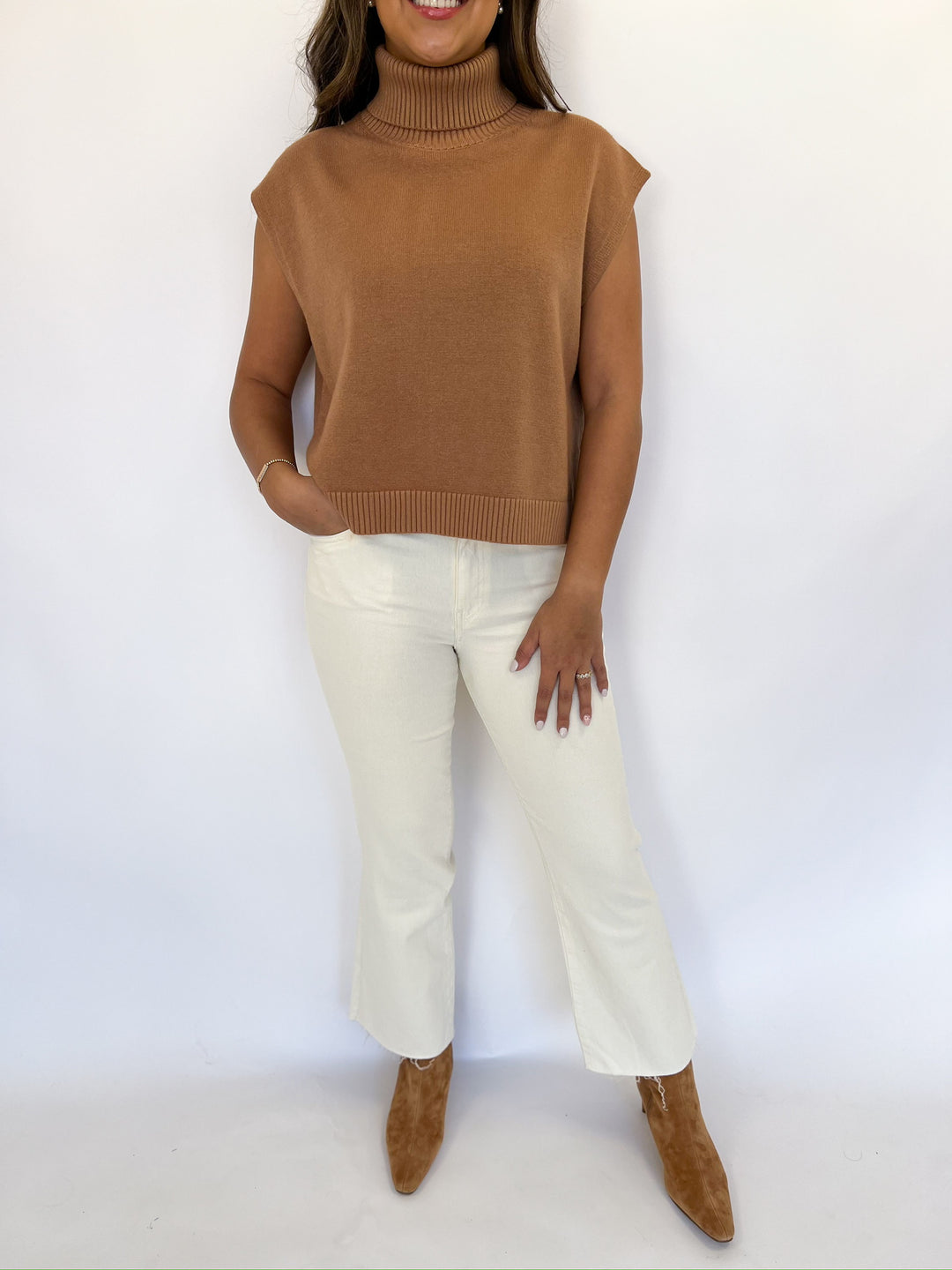 Camel Halo Sleeveless Sweater