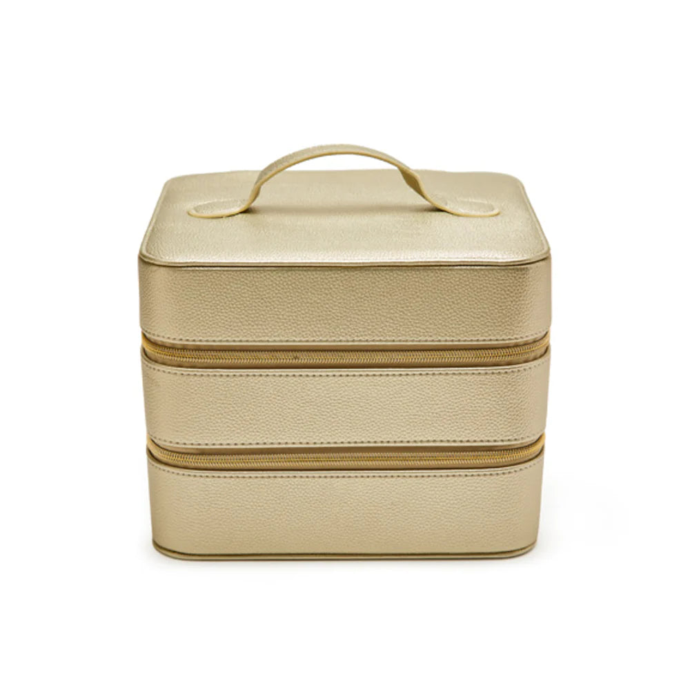 Gold Two Tier Cosmetic Bag