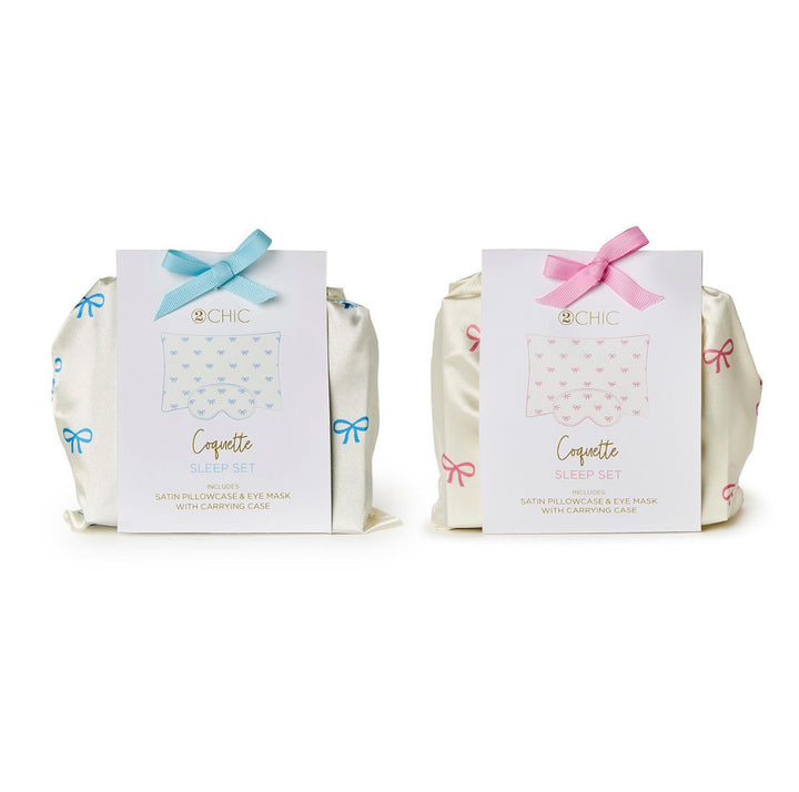 Bow Pillowcase and Eye Mask Set