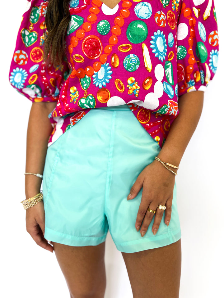 Peacock Blue Tailored Short
