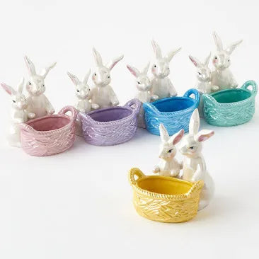 Ceramic Bunny w/ Basket