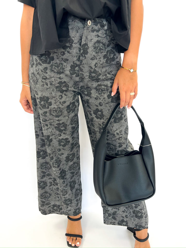 Charcoal Rose Pants