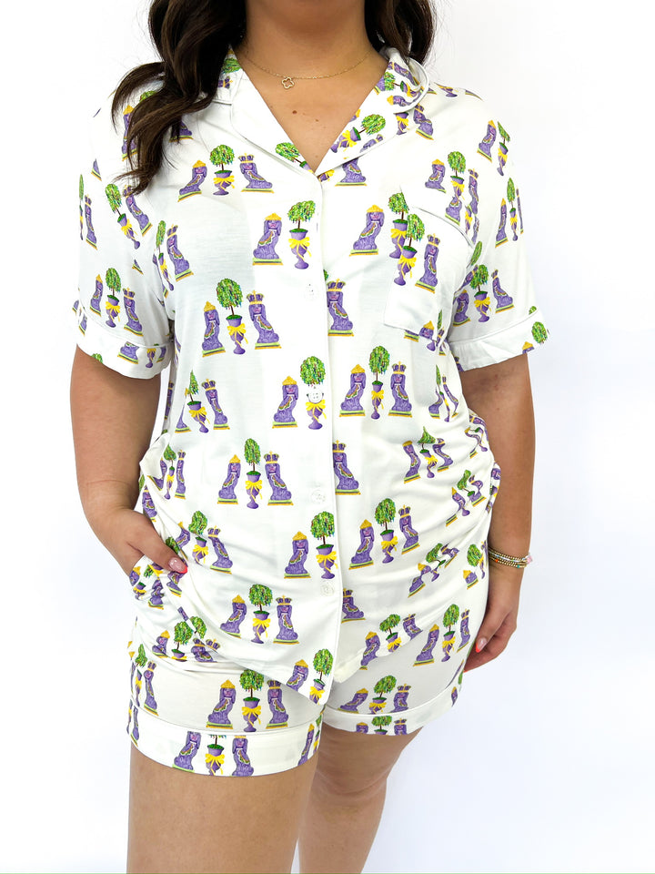 Mardi Party PJ Short Set