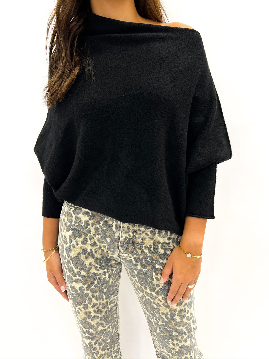 Black Asymmetrical Sweater