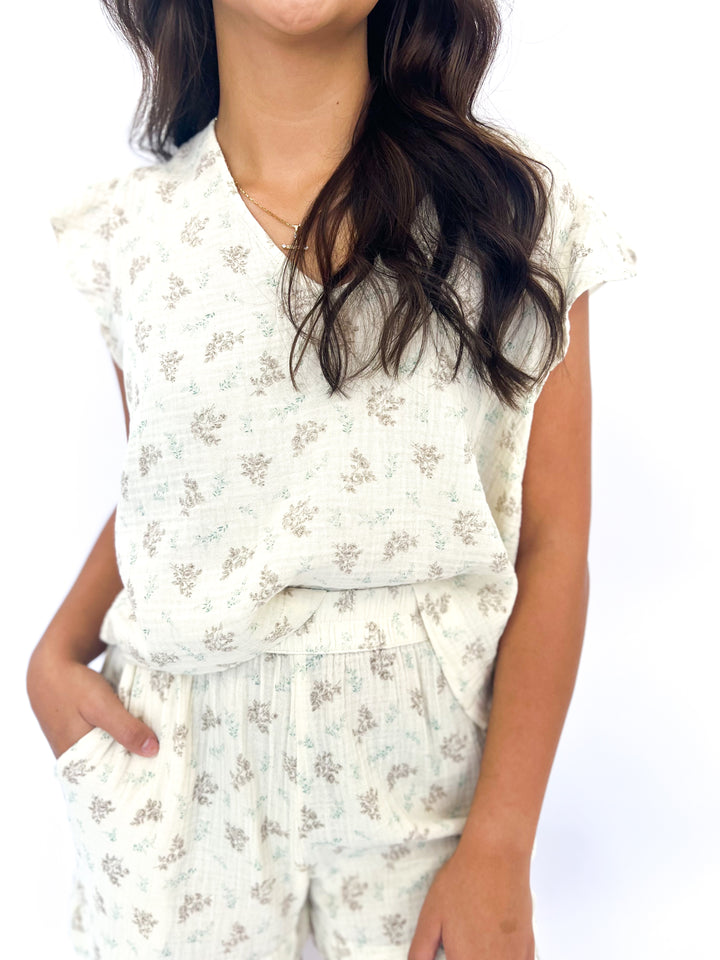 Vintage Gauze Vneck Top