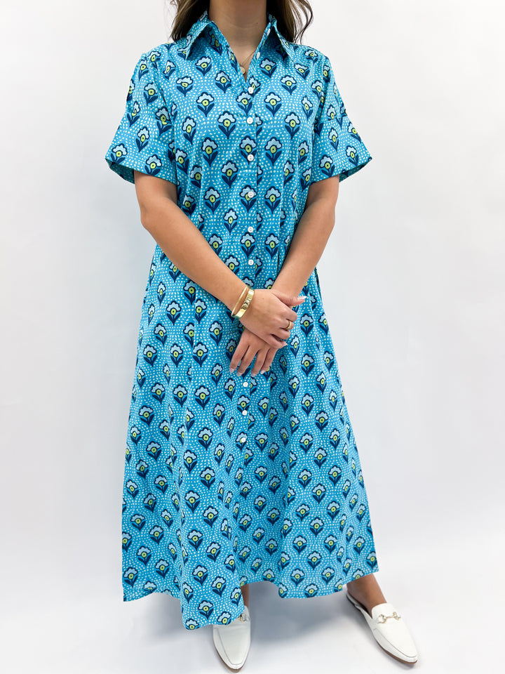 Dotted Floral Gibbons Midi Dress