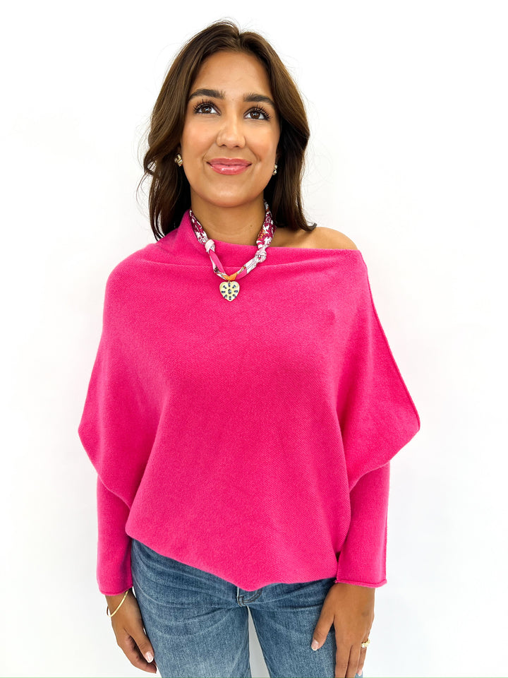 Fuchsia Asymmetrical Sweater