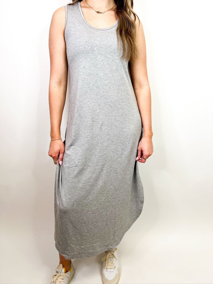 Rayon Scoop Midi Dress