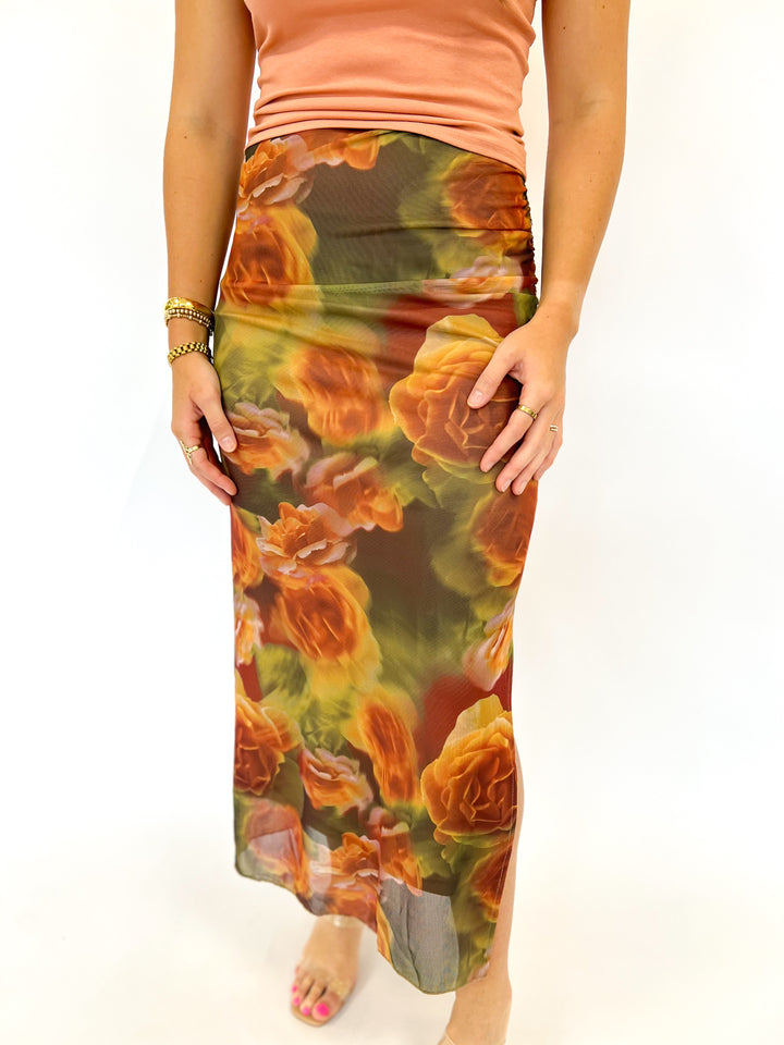 Rose Petal Multi Side Slit Skirt
