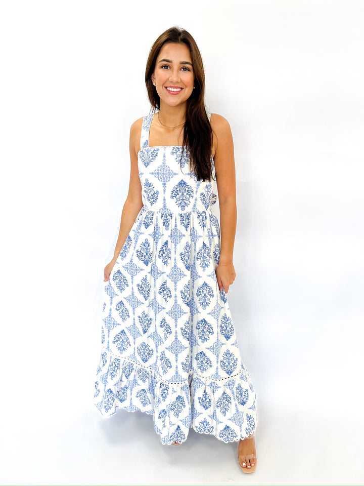 French Floral Tank Maxi Dress