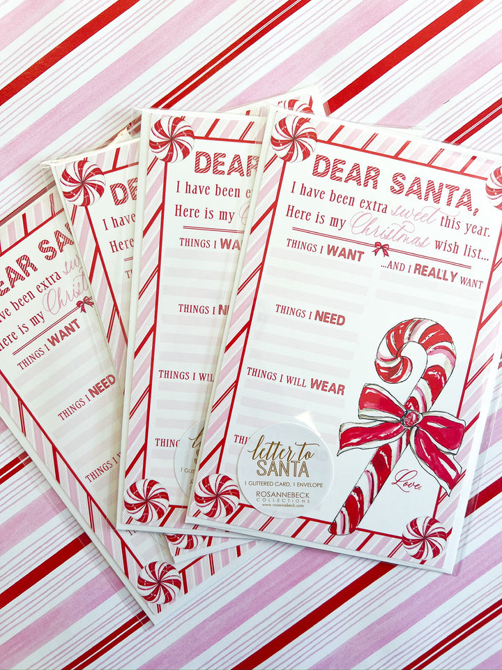 Dear Santa, Pink Peppermint Letter