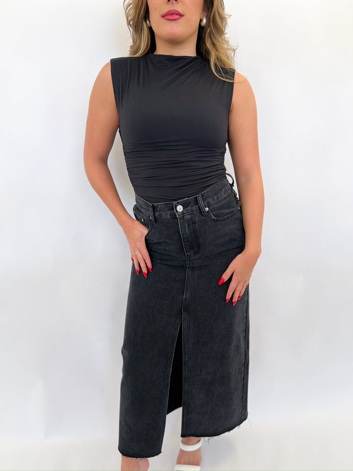 Avani Black Washed Skirt