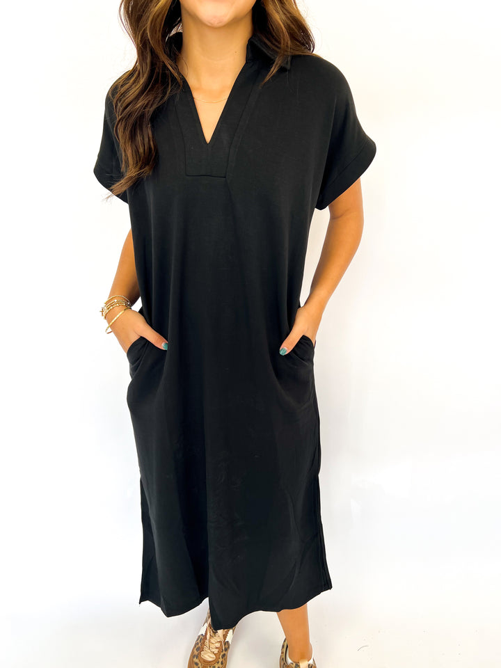 Black Lounge Midi Dress