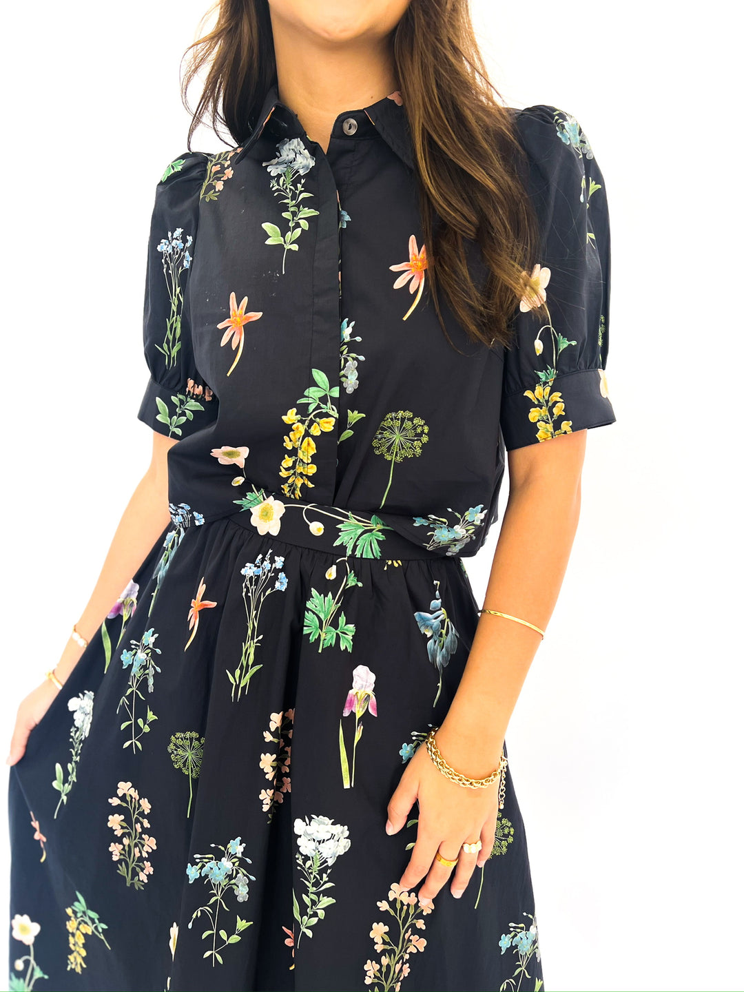Black Bailey Button Down Skirt Set