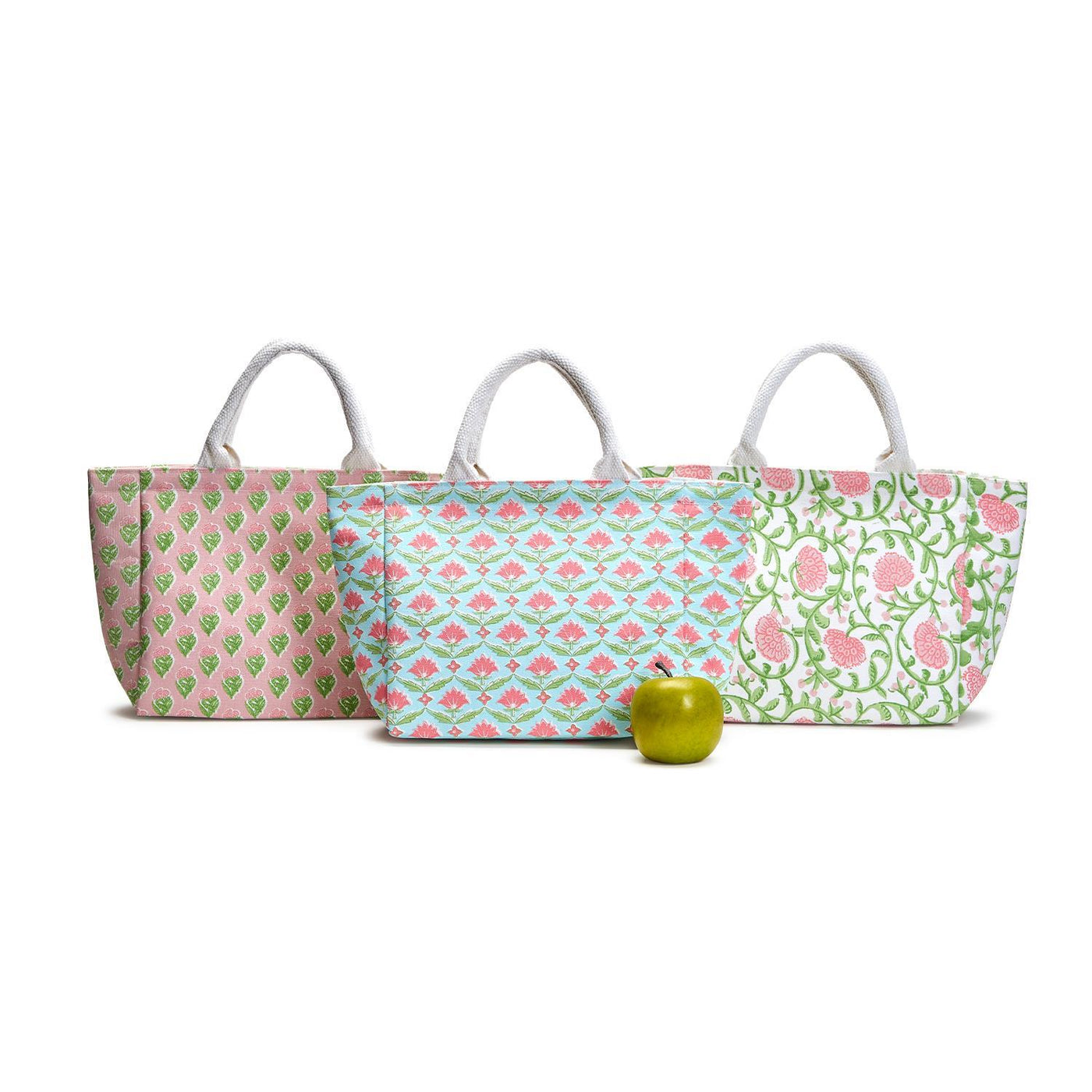 Floral Block Print Lunch Tote