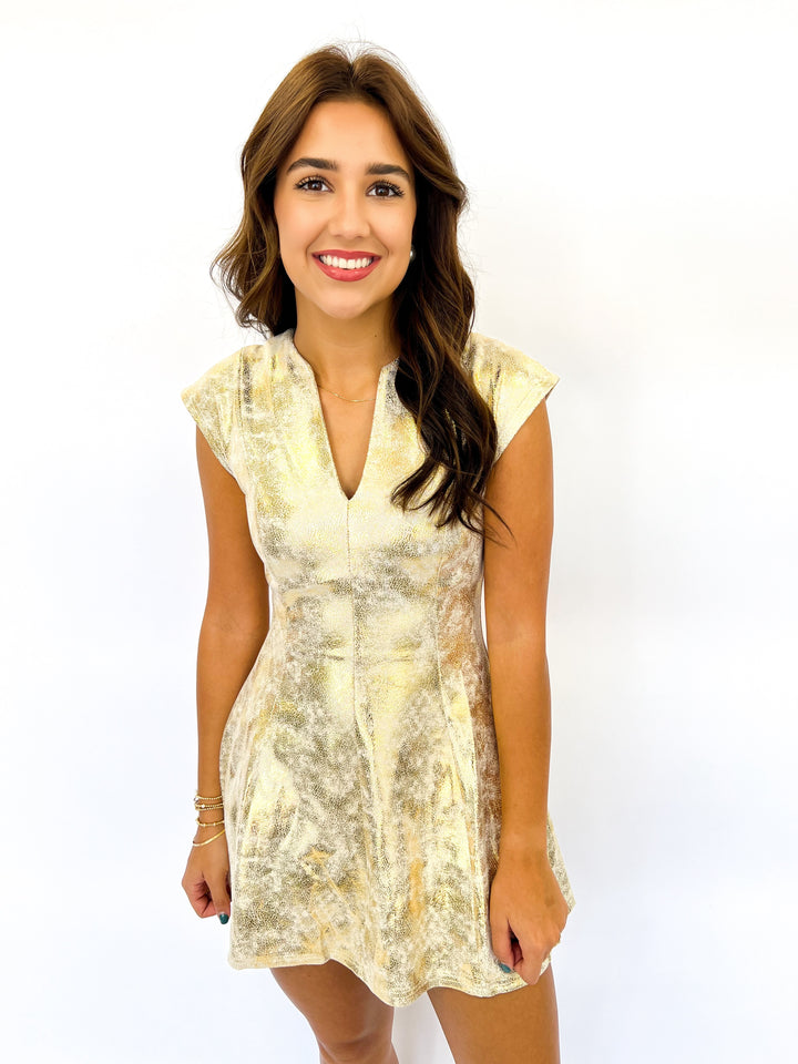 Gold Pointe Mini Dress