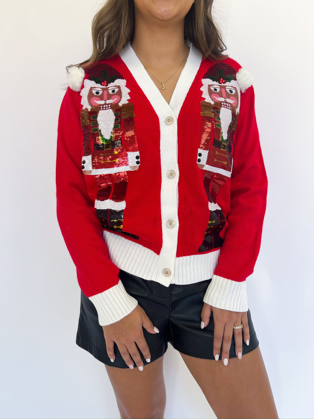 Red Santa Nutcracker Cardigan