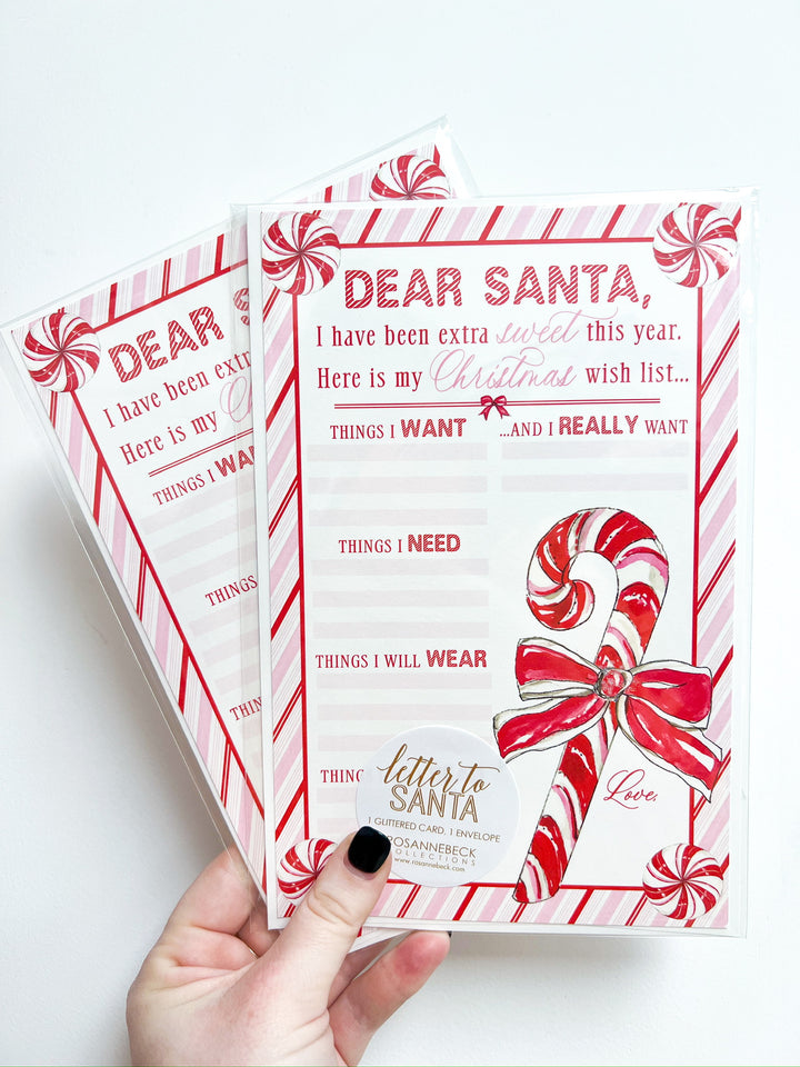 Dear Santa, Pink Peppermint Letter