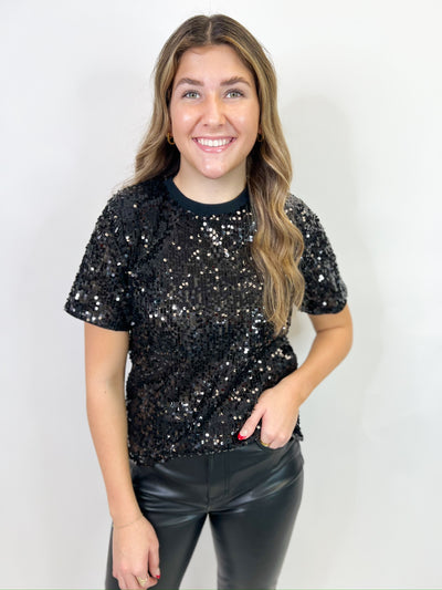 Black Out Sequin Top