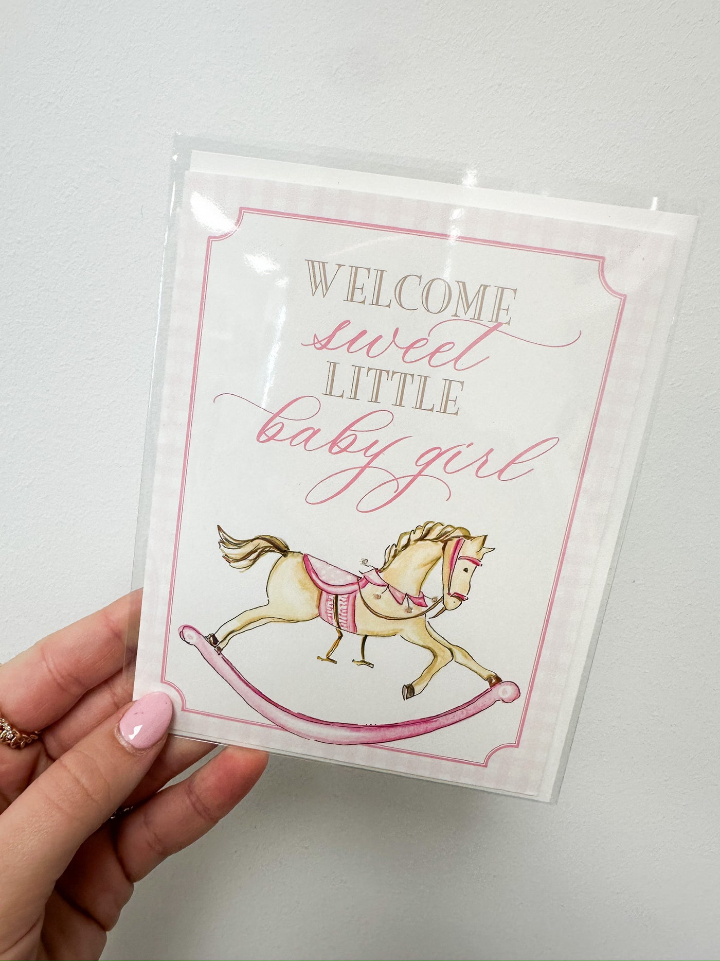 Sweet Little Baby Girl Rocking Horse Card