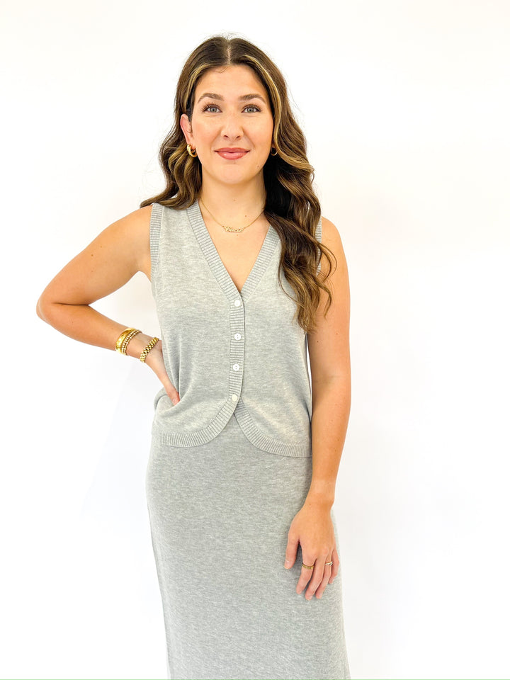 Sleeveless Button Down Sweater Vest