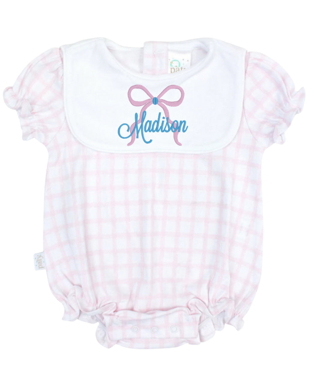 Pink Gingham Pima Bib Bubble