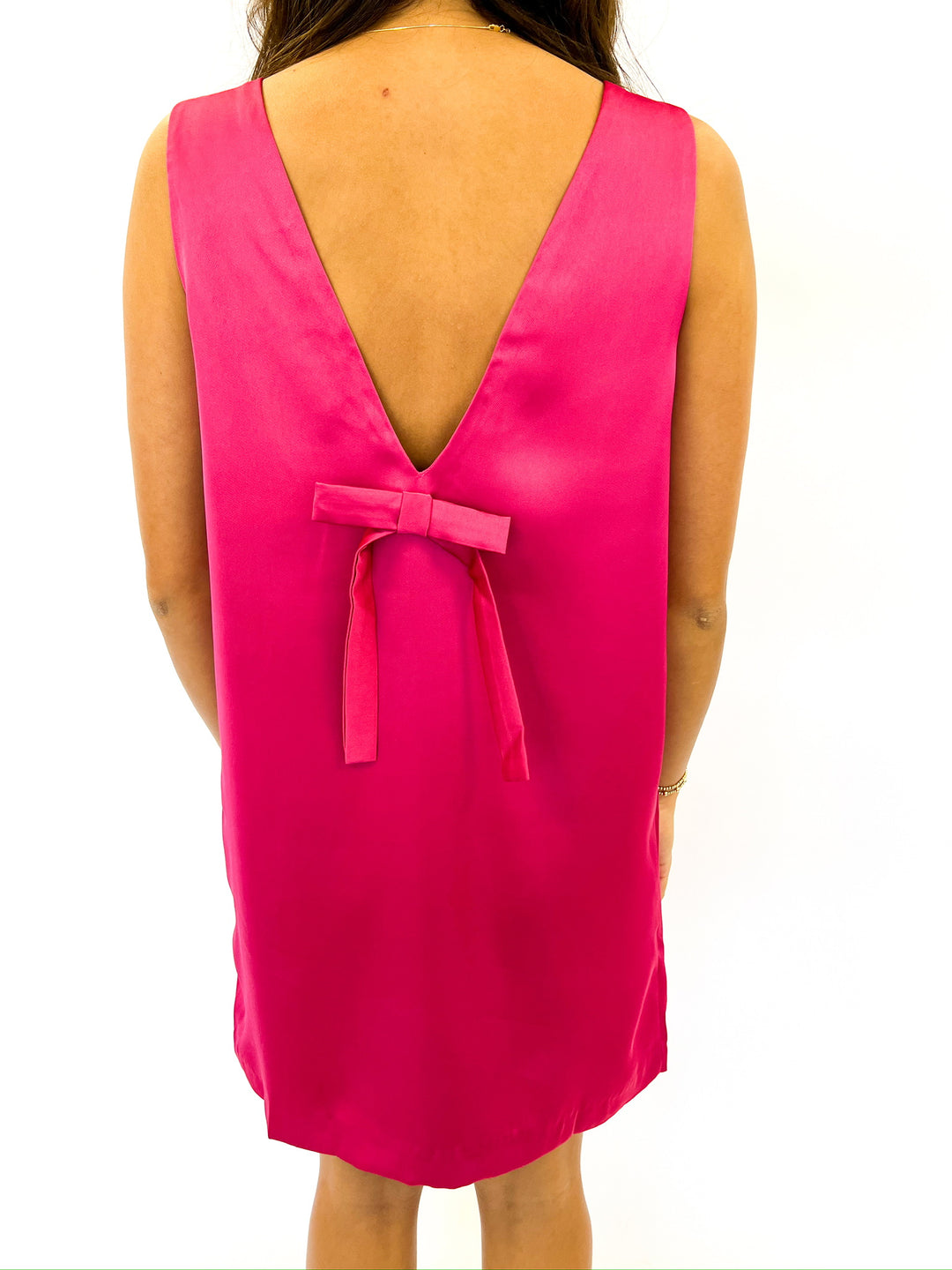 Fuchsia Bow Detail Mini Dress