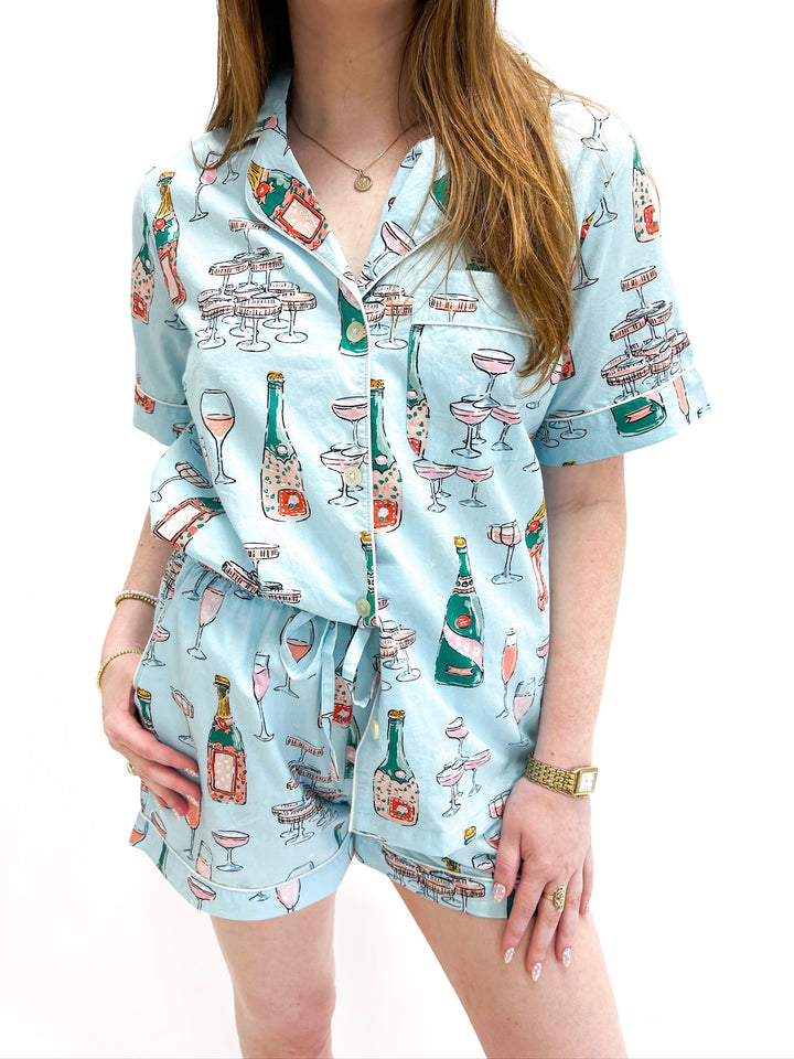 Champagne Tower Short Pajama Set