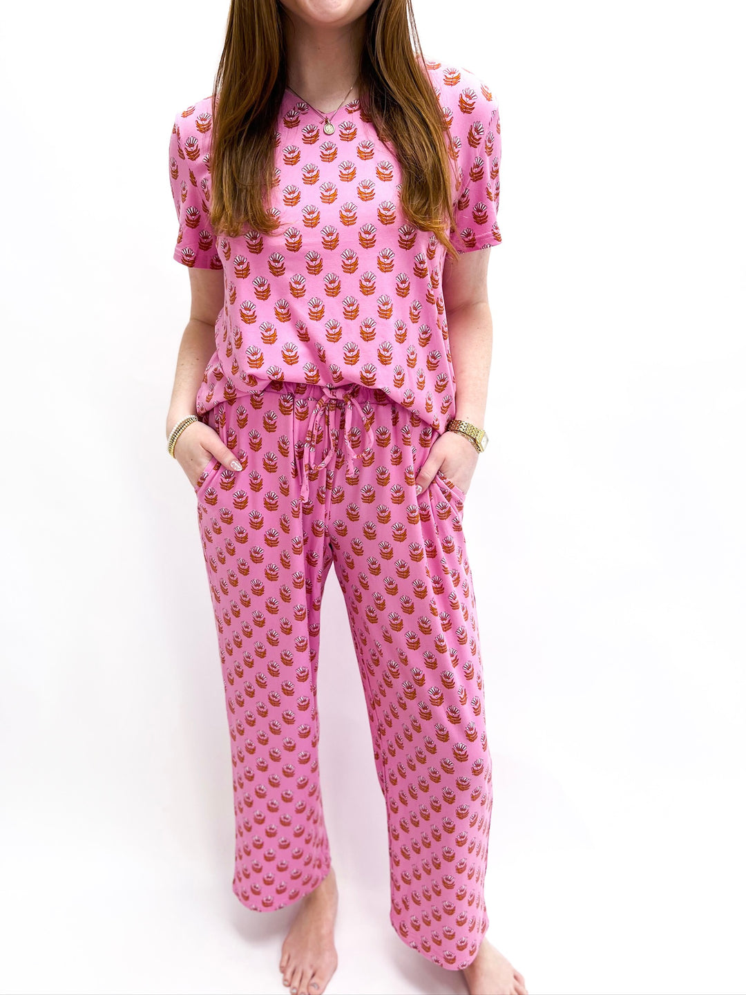Alli Floral Foulard Pants Set Pajamas