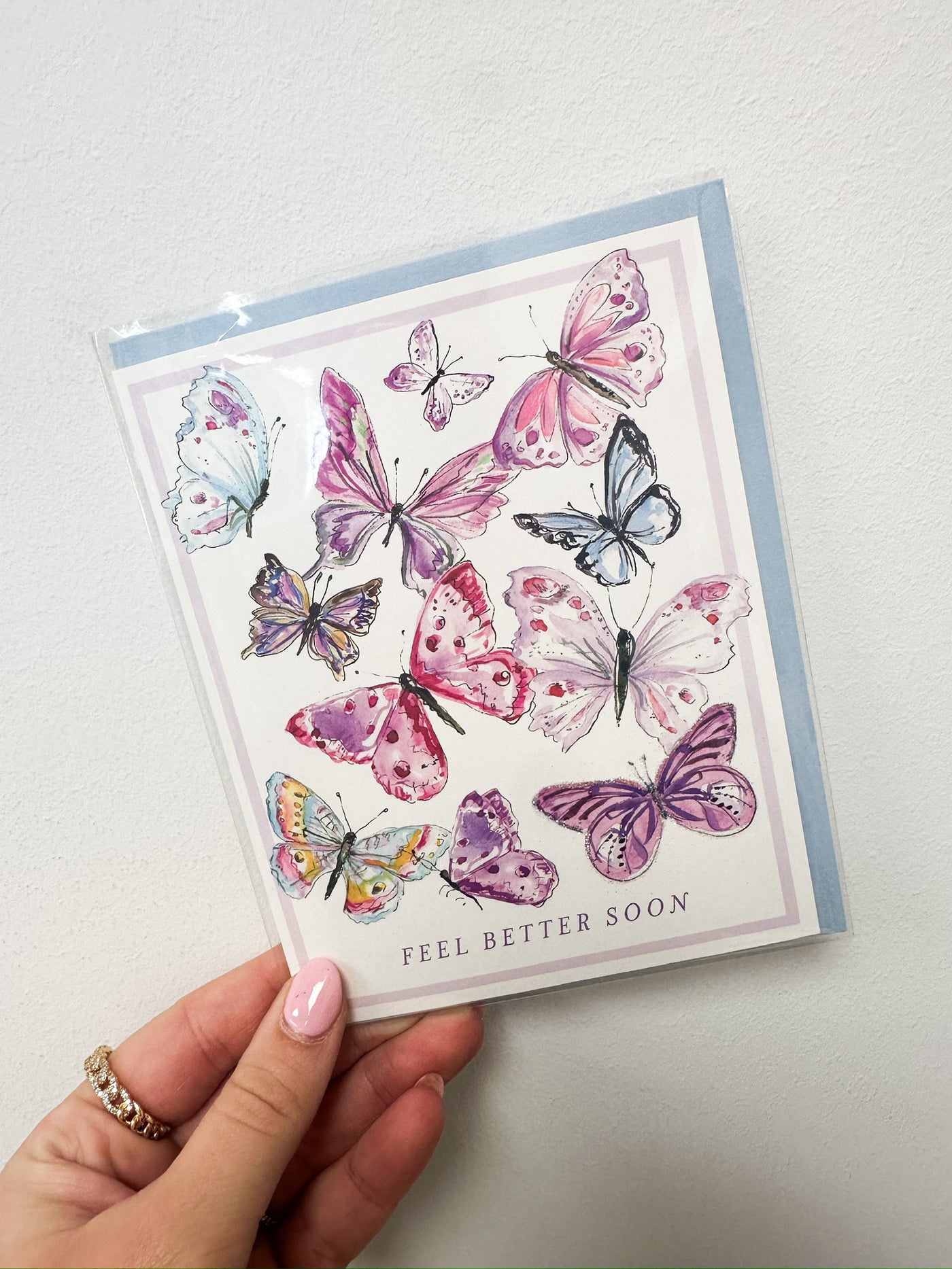 Feel Better Soon Lavender Butterflies Card
